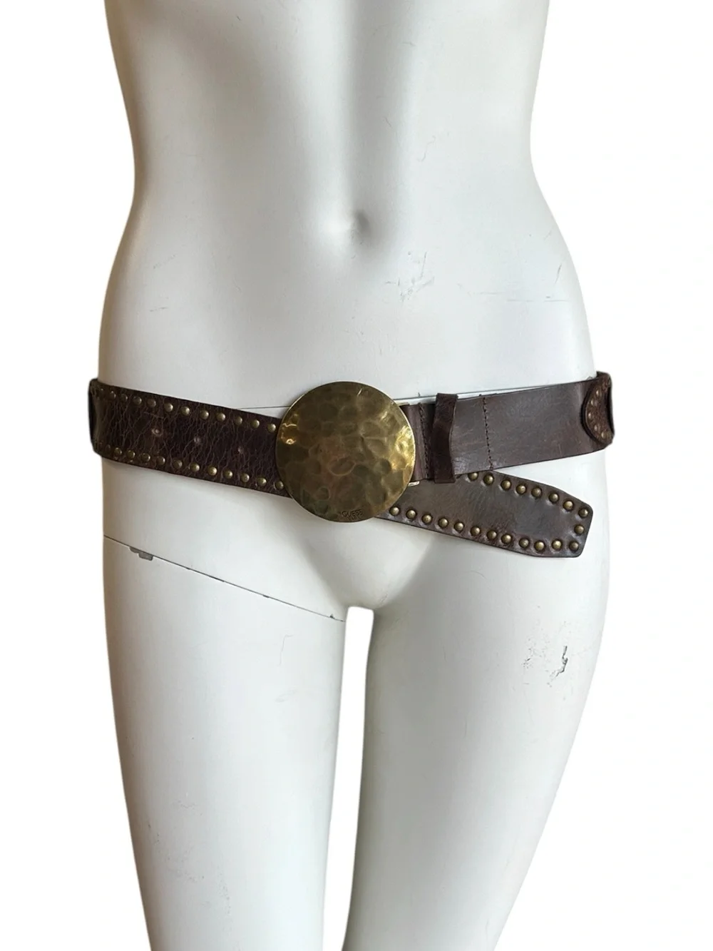 Vintage Y2K guess leather medallion waist belt boho